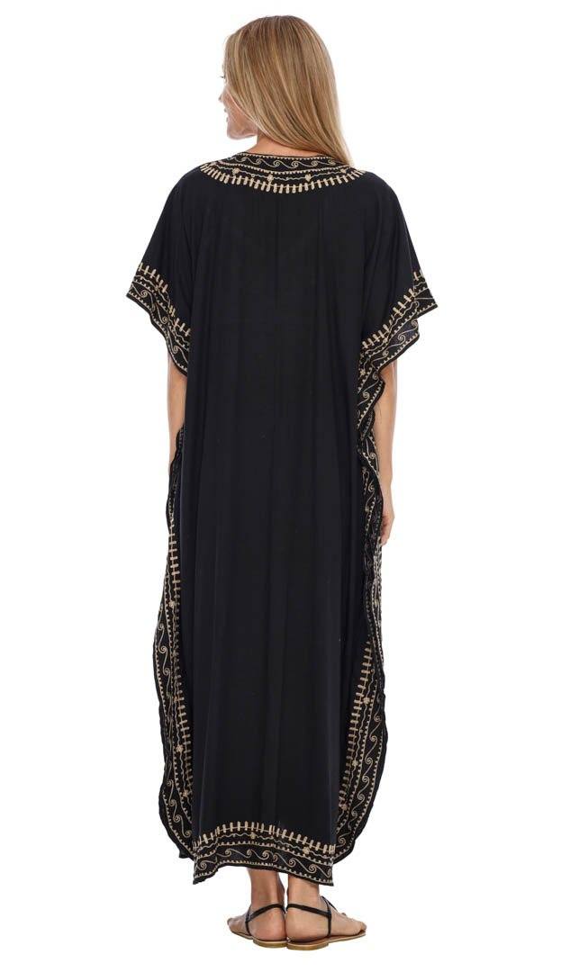 Embroidered Long Kaftan Dress - Love ShuShi