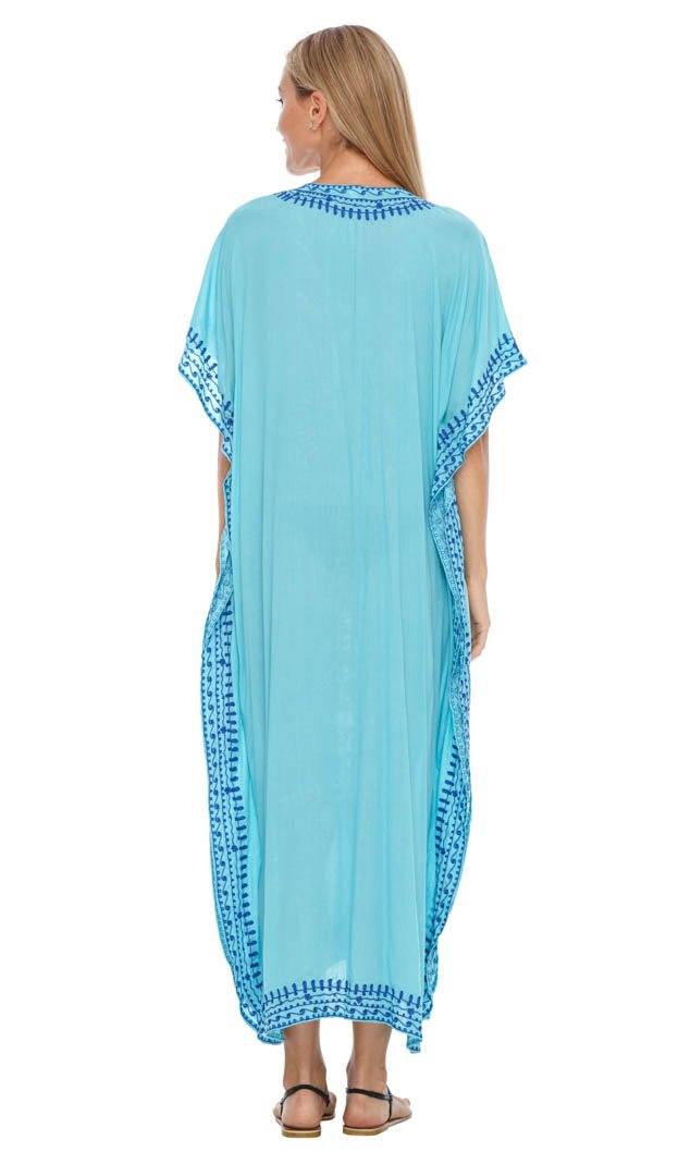 Embroidered Long Kaftan Dress - Love ShuShi