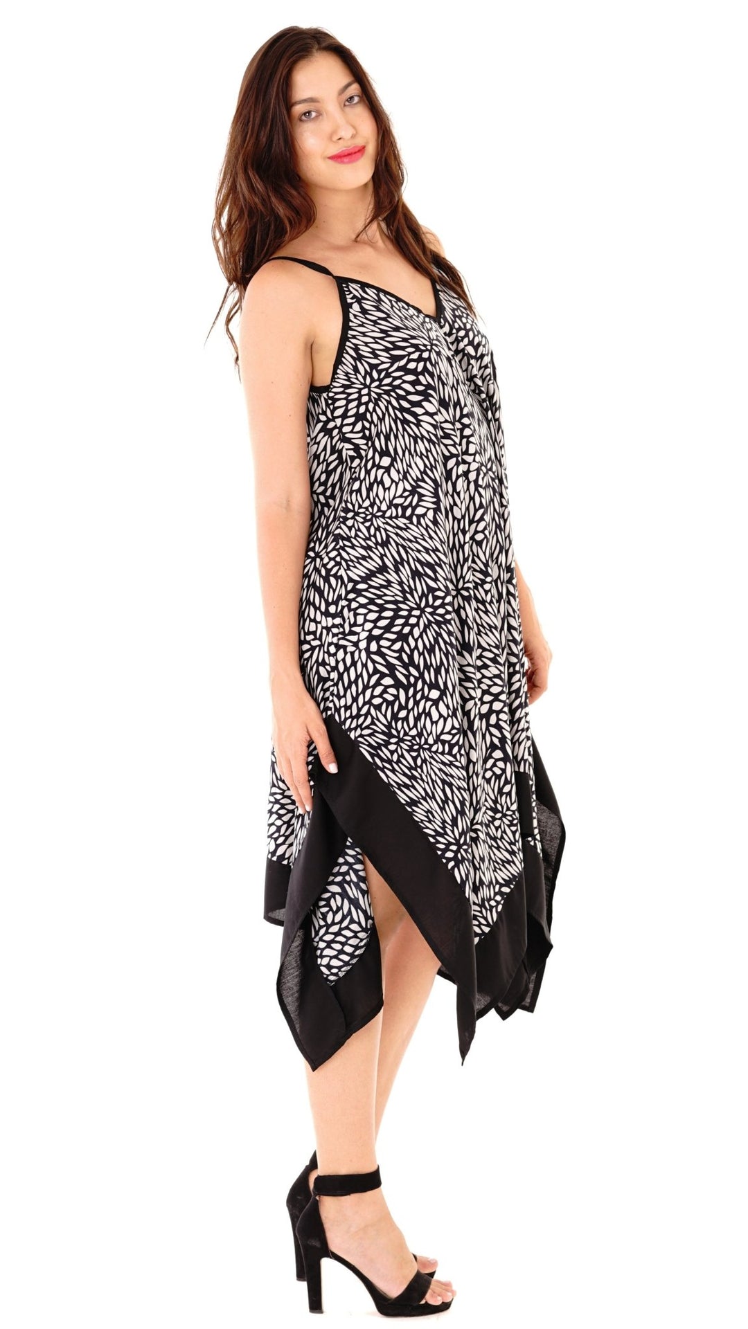 Fiona Handkerchief Summer Leaf Print Dress - Love ShuShi