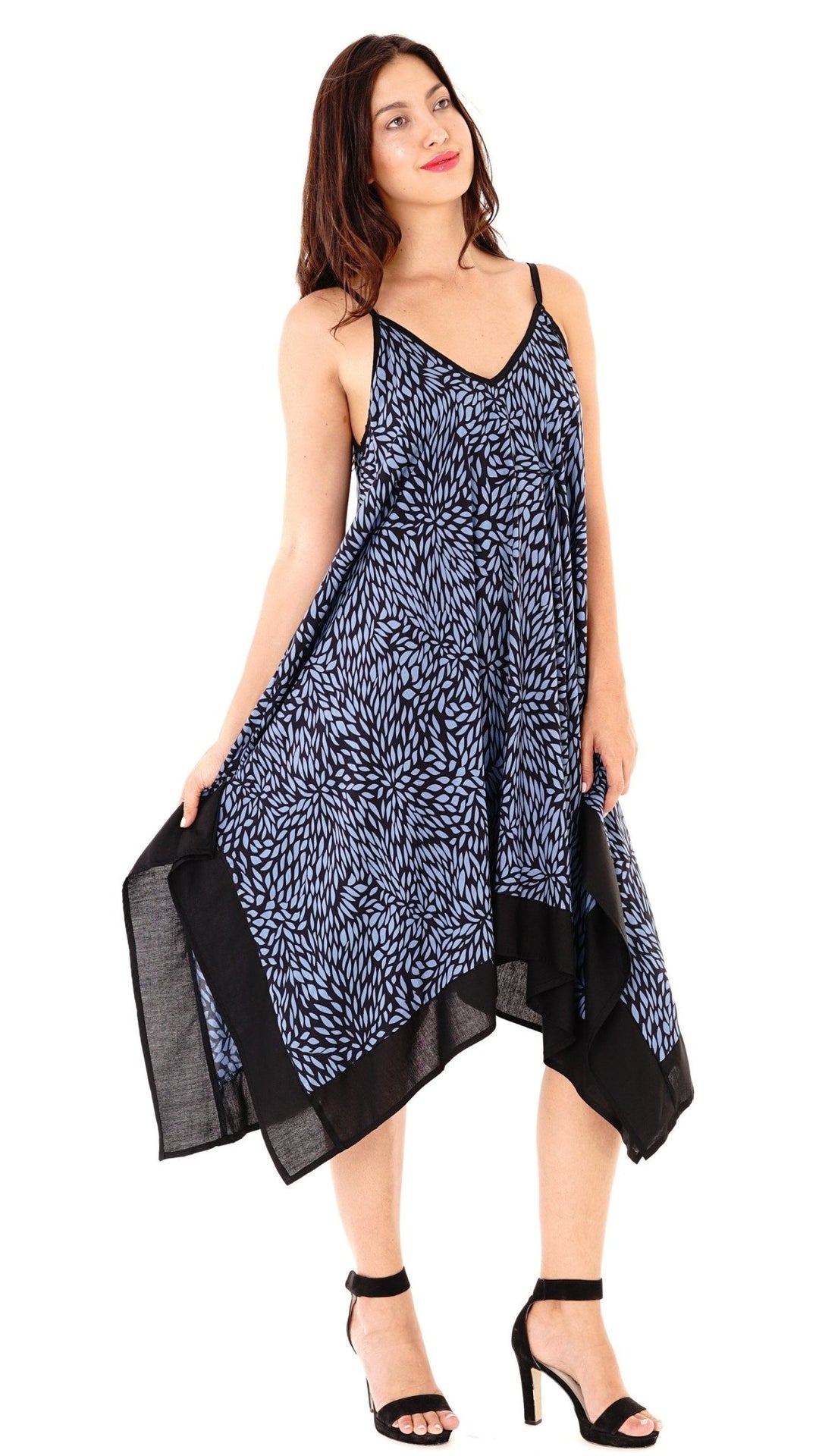 Fiona Handkerchief Summer Leaf Print Dress - Love ShuShi