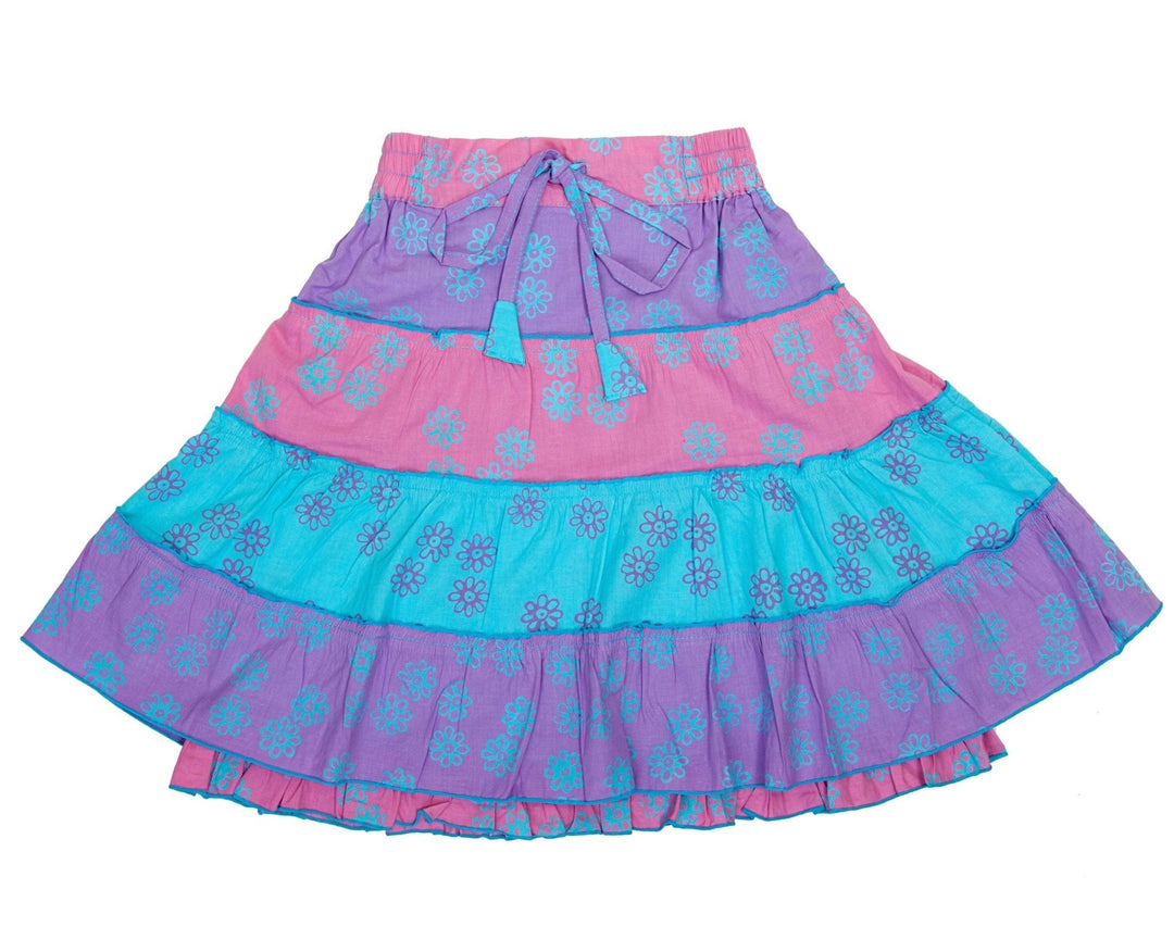 Girls Colorful Striped Cotton Skirt - Love ShuShi