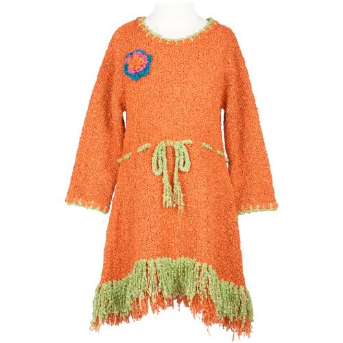 Girls' Long Sleeves Dress with Fringes - Love ShuShi