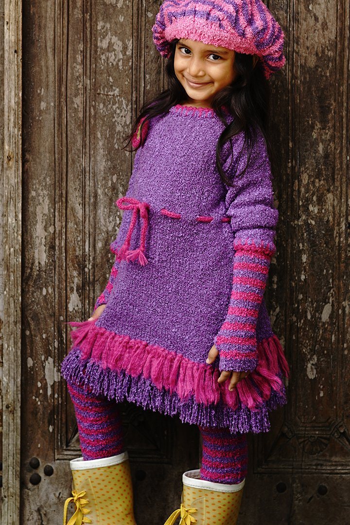 Girls' Long Sleeves Dress with Fringes - Love ShuShi