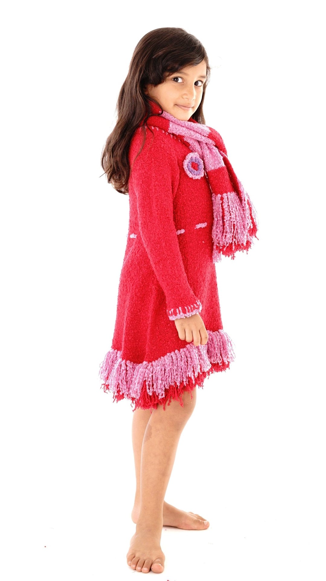 Girls' Long Sleeves Dress with Fringes - Love ShuShi