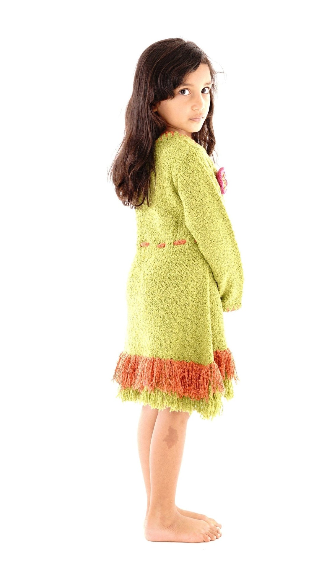 Girls' Long Sleeves Dress with Fringes - Love ShuShi