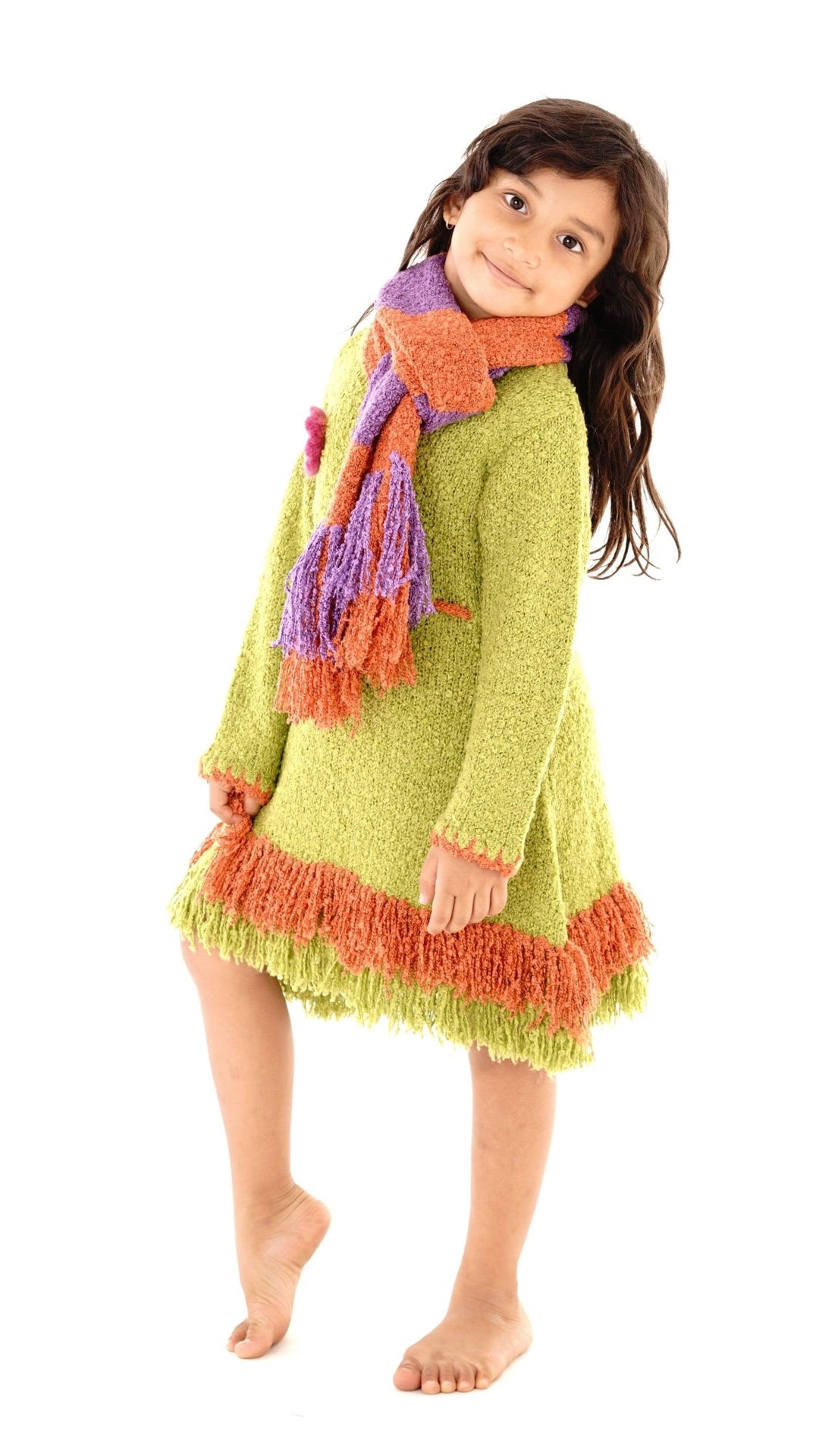 Girls' Long Sleeves Dress with Fringes - Love ShuShi