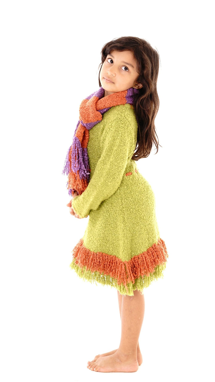 Girls' Long Sleeves Dress with Fringes - Love ShuShi