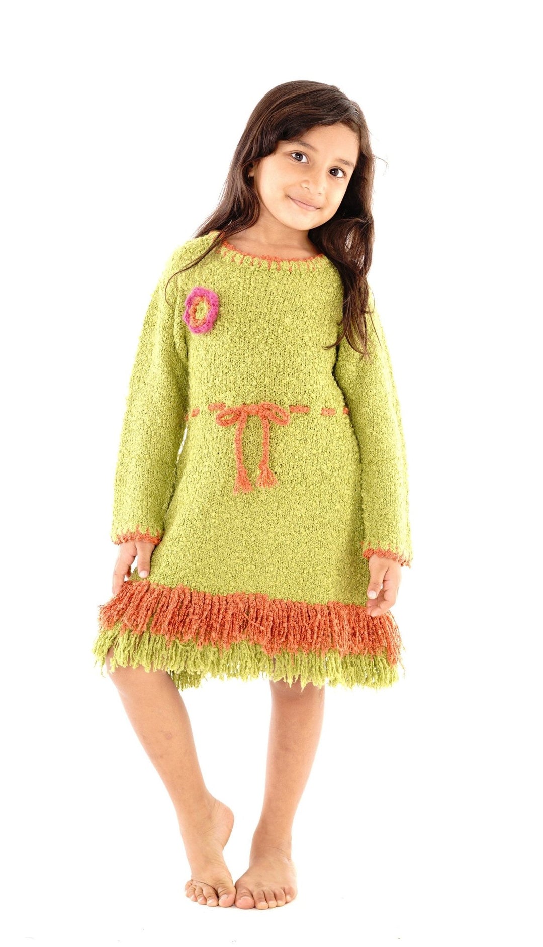 Girls' Long Sleeves Dress with Fringes - Love ShuShi