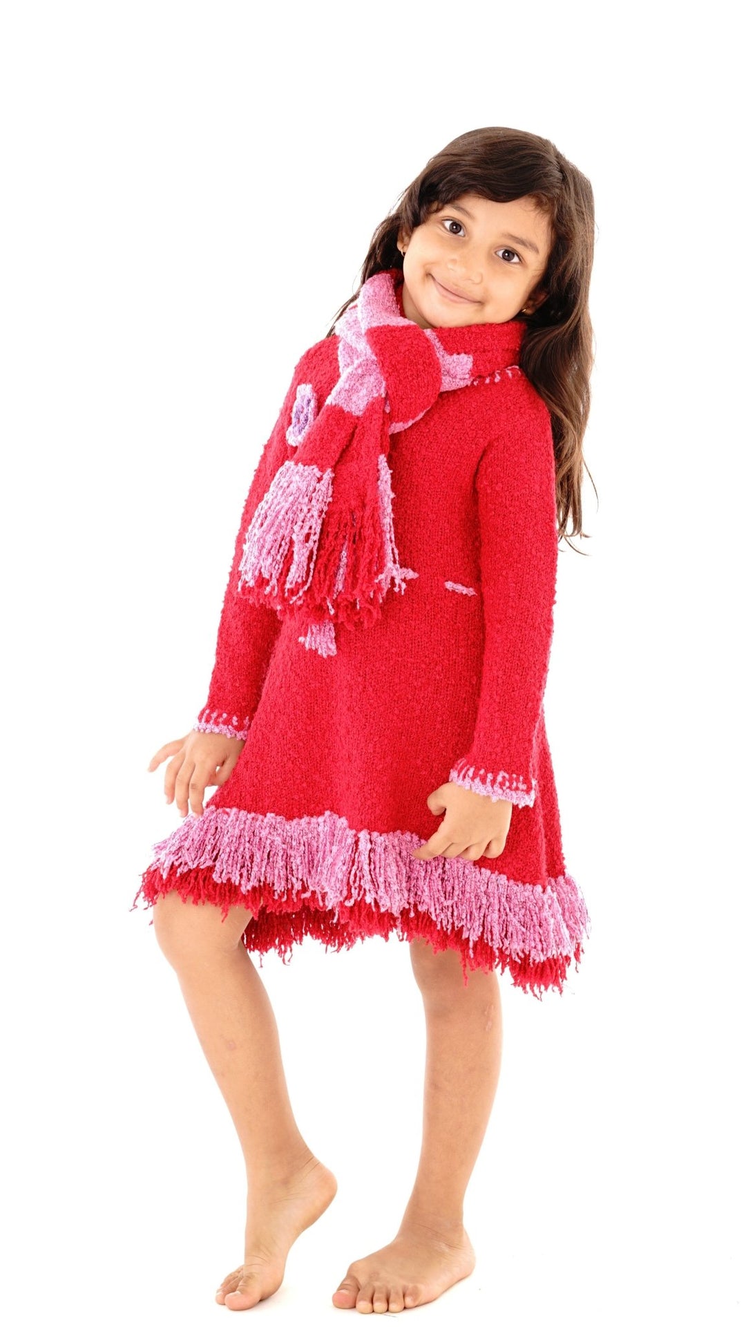 Girls' Long Sleeves Dress with Fringes - Love ShuShi