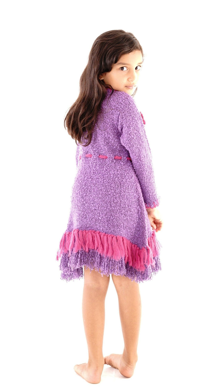 Girls' Long Sleeves Dress with Fringes - Love ShuShi