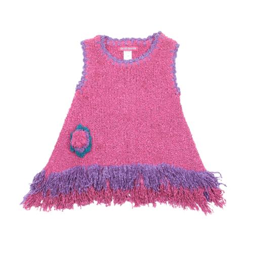 Girls' Sleeveless Dress with Fringes - Love ShuShi