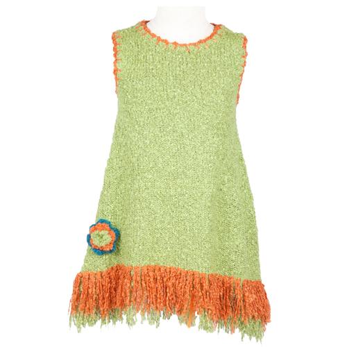 Girls' Sleeveless Dress with Fringes - Love ShuShi