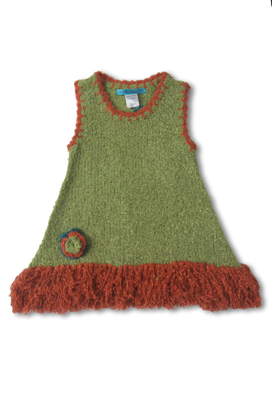 Girls' Sleeveless Dress with Fringes - Love ShuShi