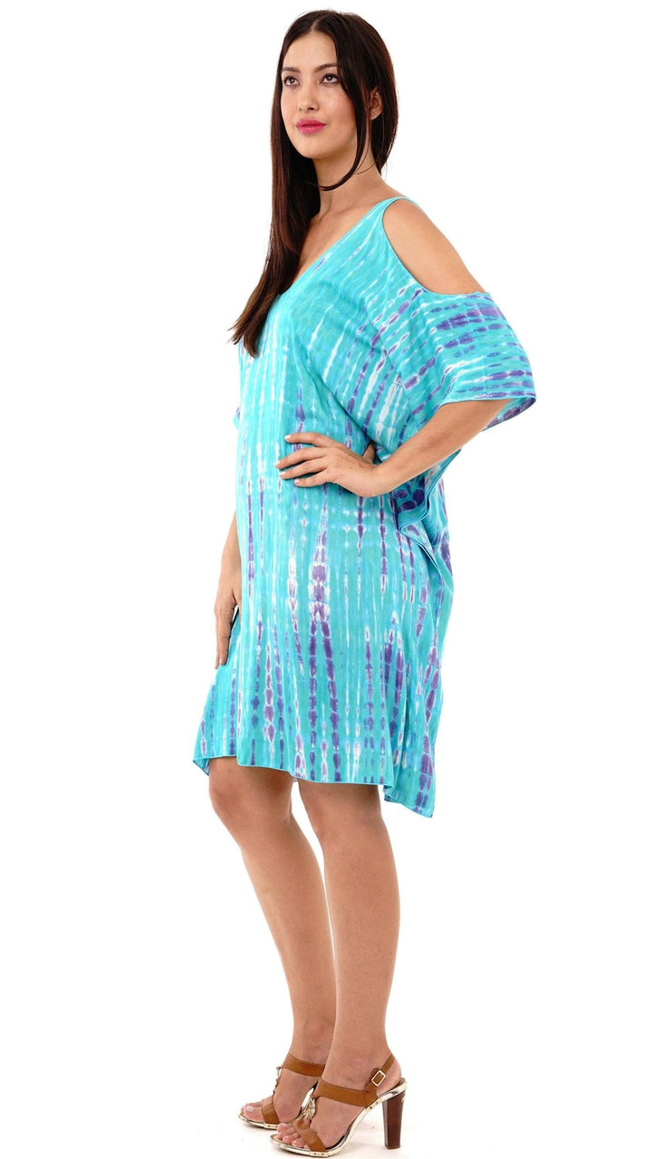 Isadora Cold Shoulder Tie Dye Tunic Dress - Love ShuShi