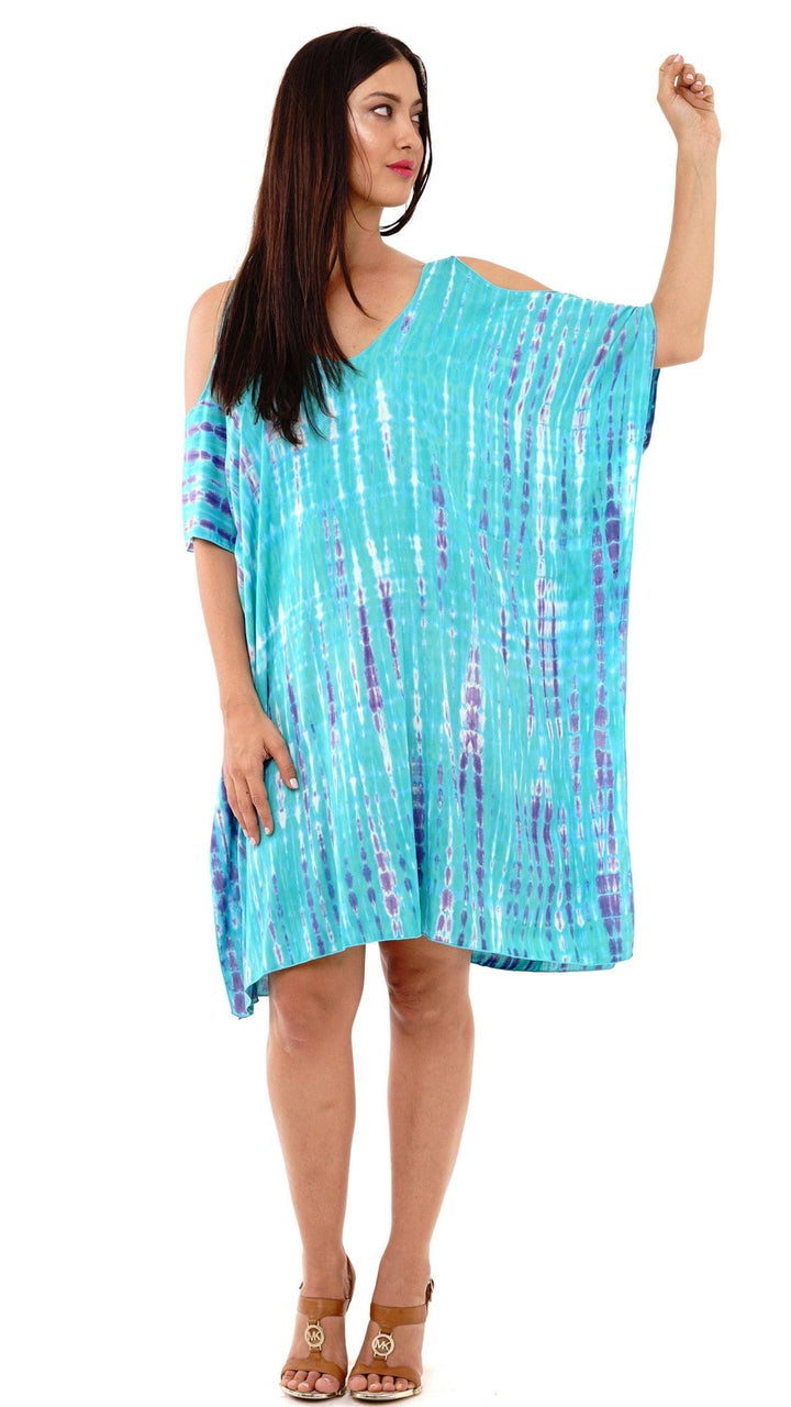 Isadora Cold Shoulder Tie Dye Tunic Dress - Love ShuShi