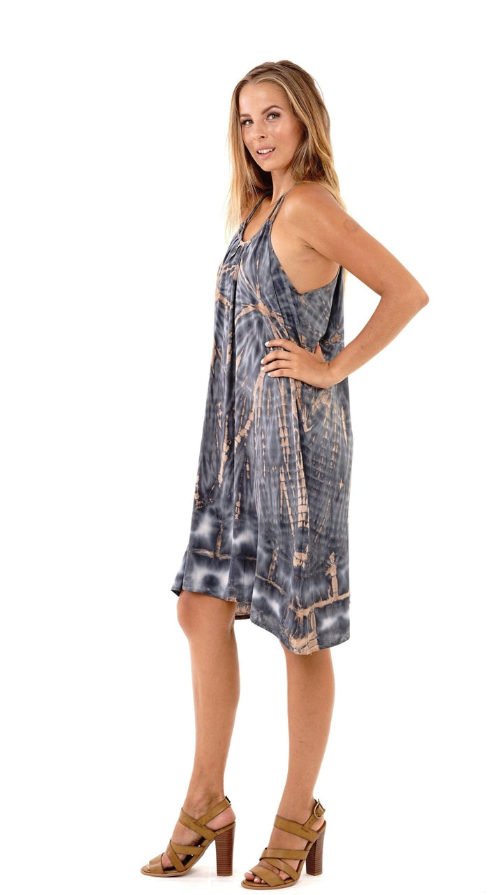 Lilith Tie Dye Batik Short Summer Dress - Love ShuShi