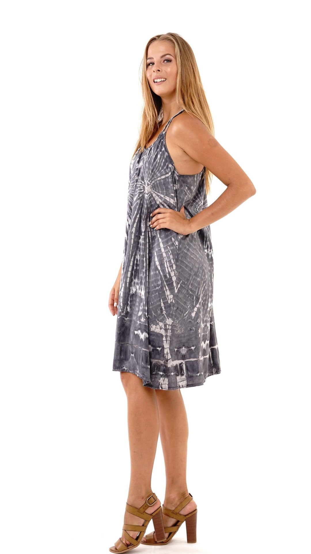 Lilith Tie Dye Batik Short Summer Dress - Love ShuShi