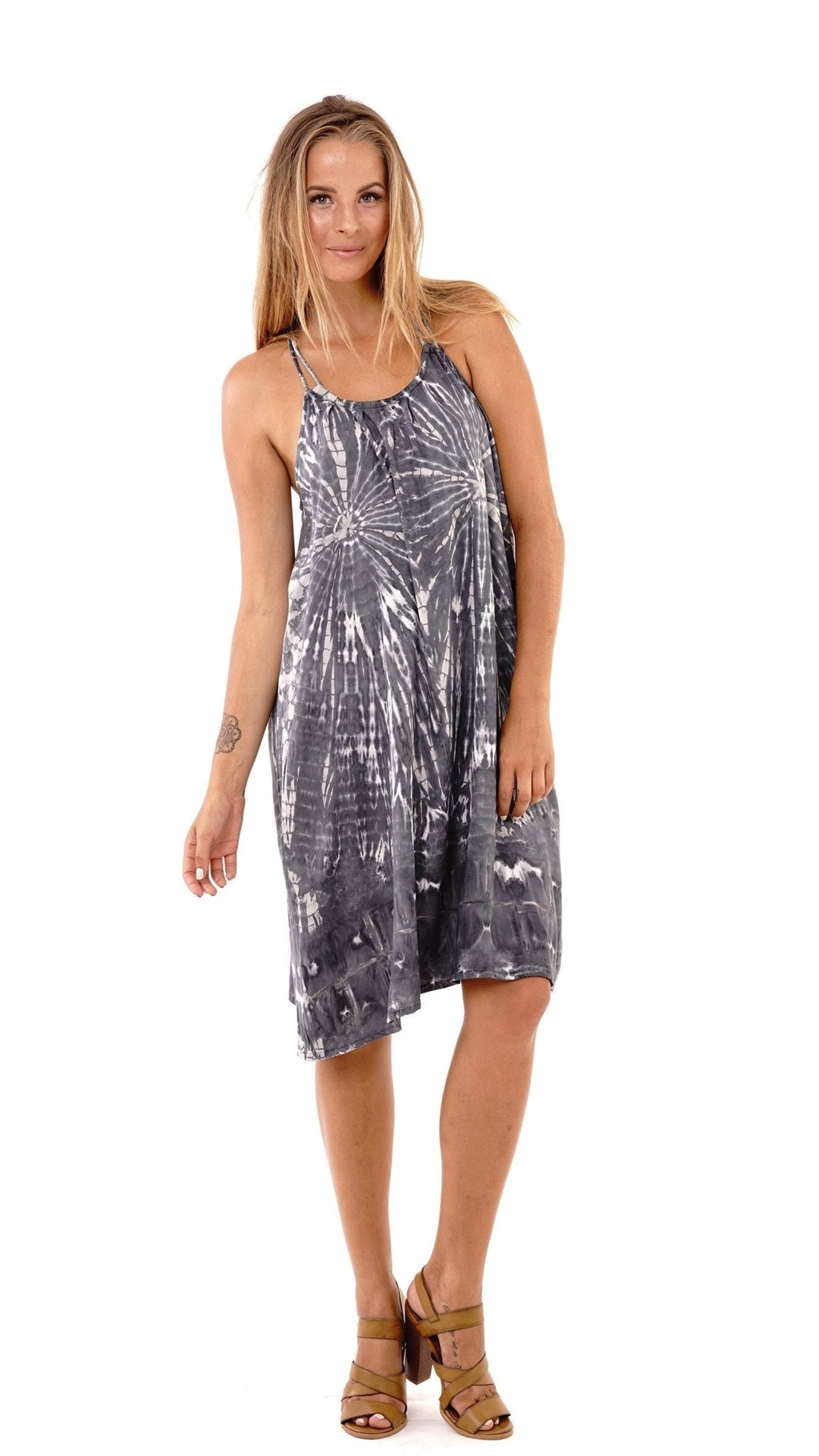 Lilith Tie Dye Batik Short Summer Dress - Love ShuShi