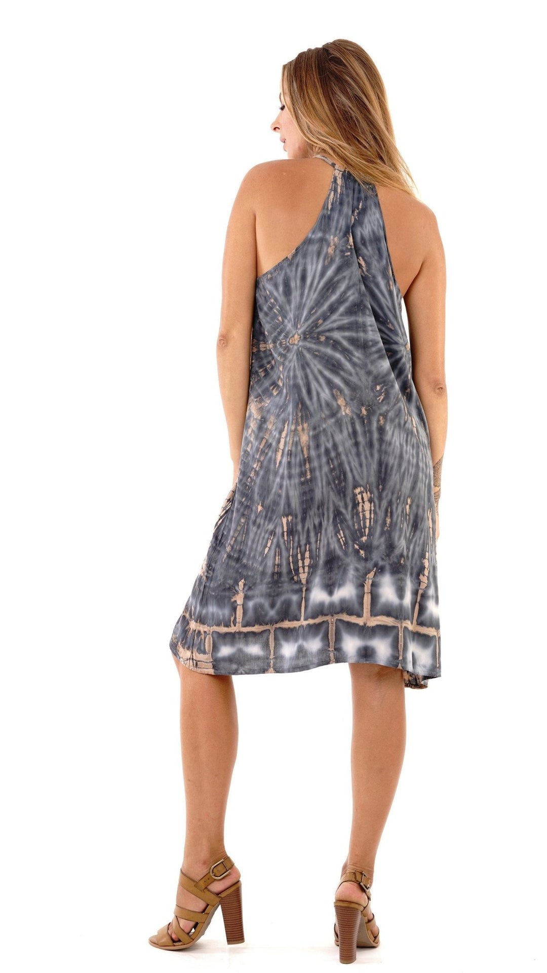 Lilith Tie Dye Batik Short Summer Dress - Love ShuShi