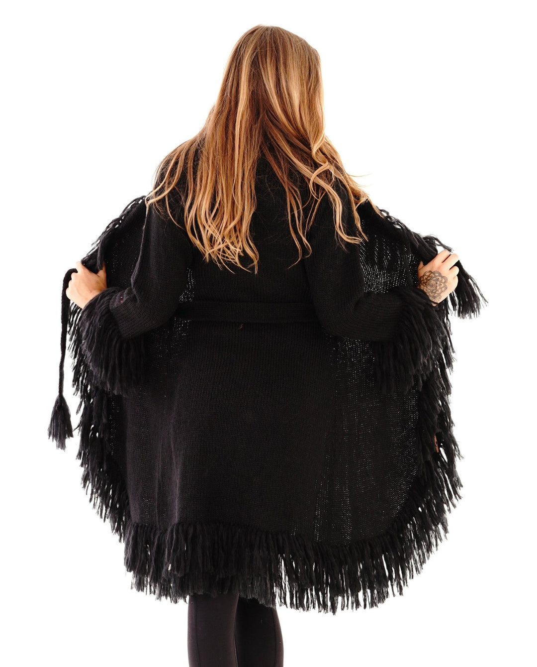 Long Fringed Sweater Jacket - Love ShuShi