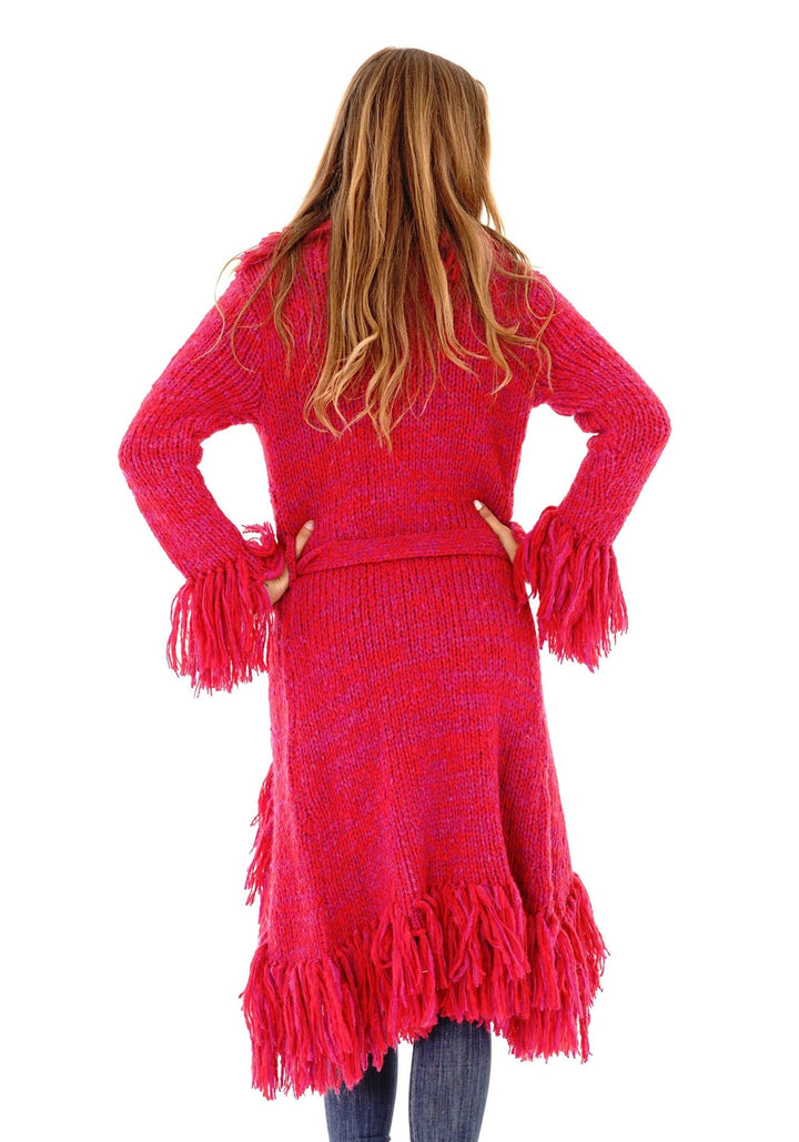 Long Fringed Sweater Jacket - Love ShuShi