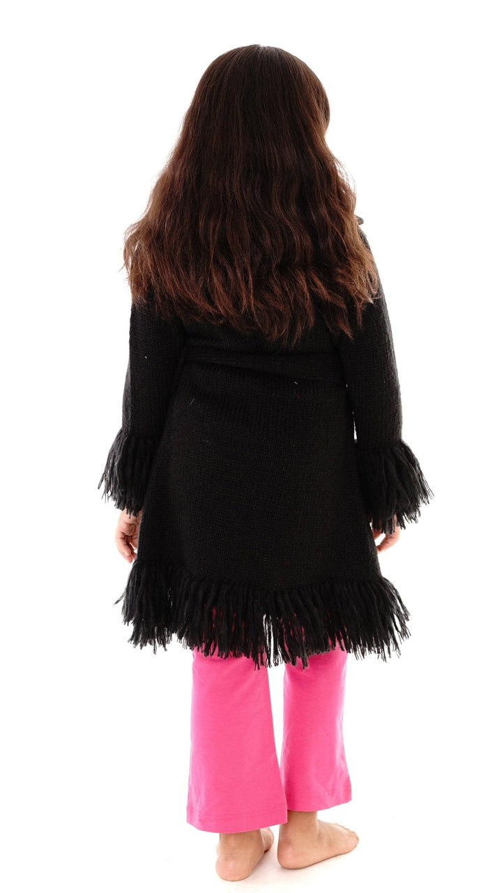 Long Fringed Warm Sweater Jacket - Love ShuShi