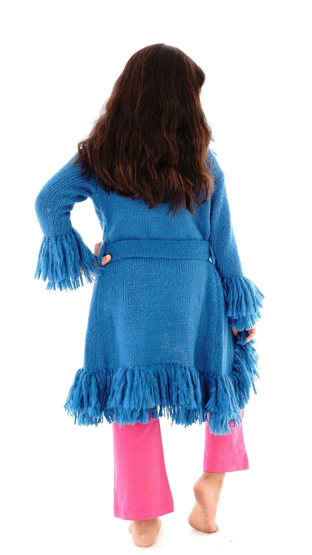 Long Fringed Warm Sweater Jacket - Love ShuShi