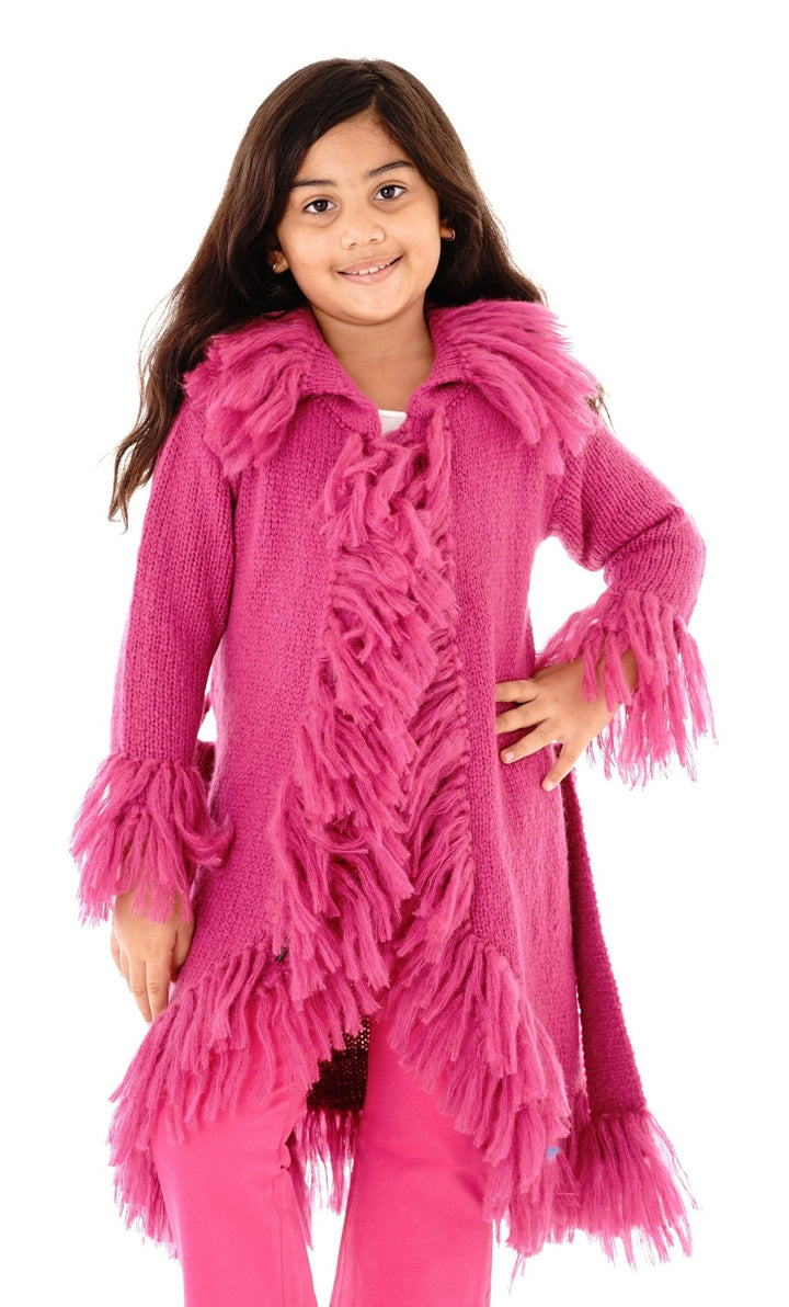 Long Fringed Warm Sweater Jacket - Love ShuShi