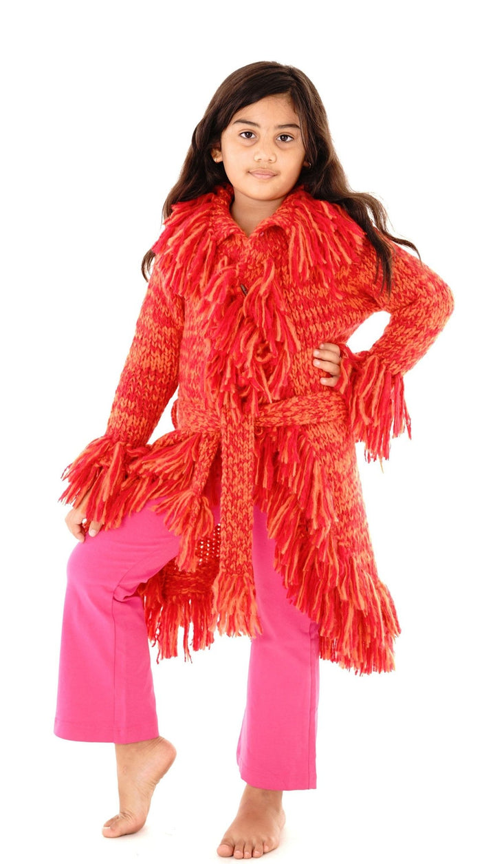 Long Fringed Warm Sweater Jacket - Love ShuShi