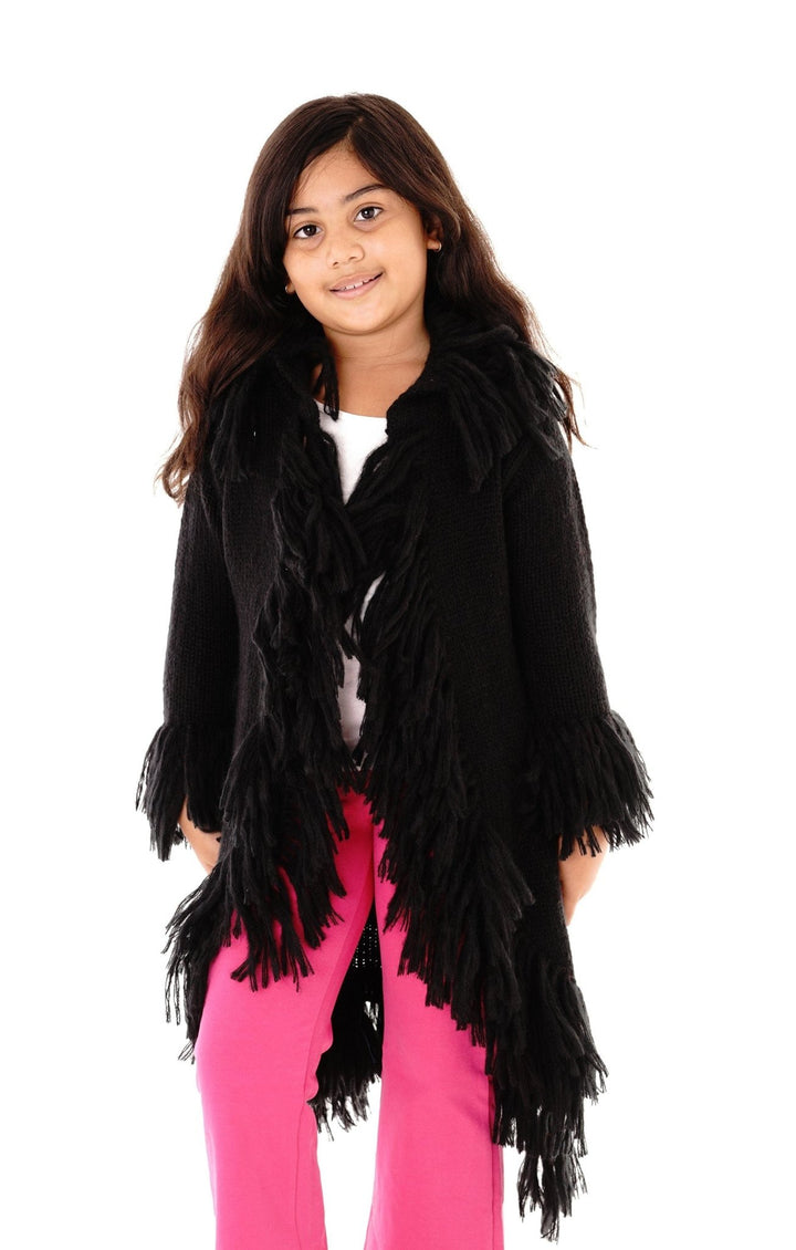 Long Fringed Warm Sweater Jacket - Love ShuShi