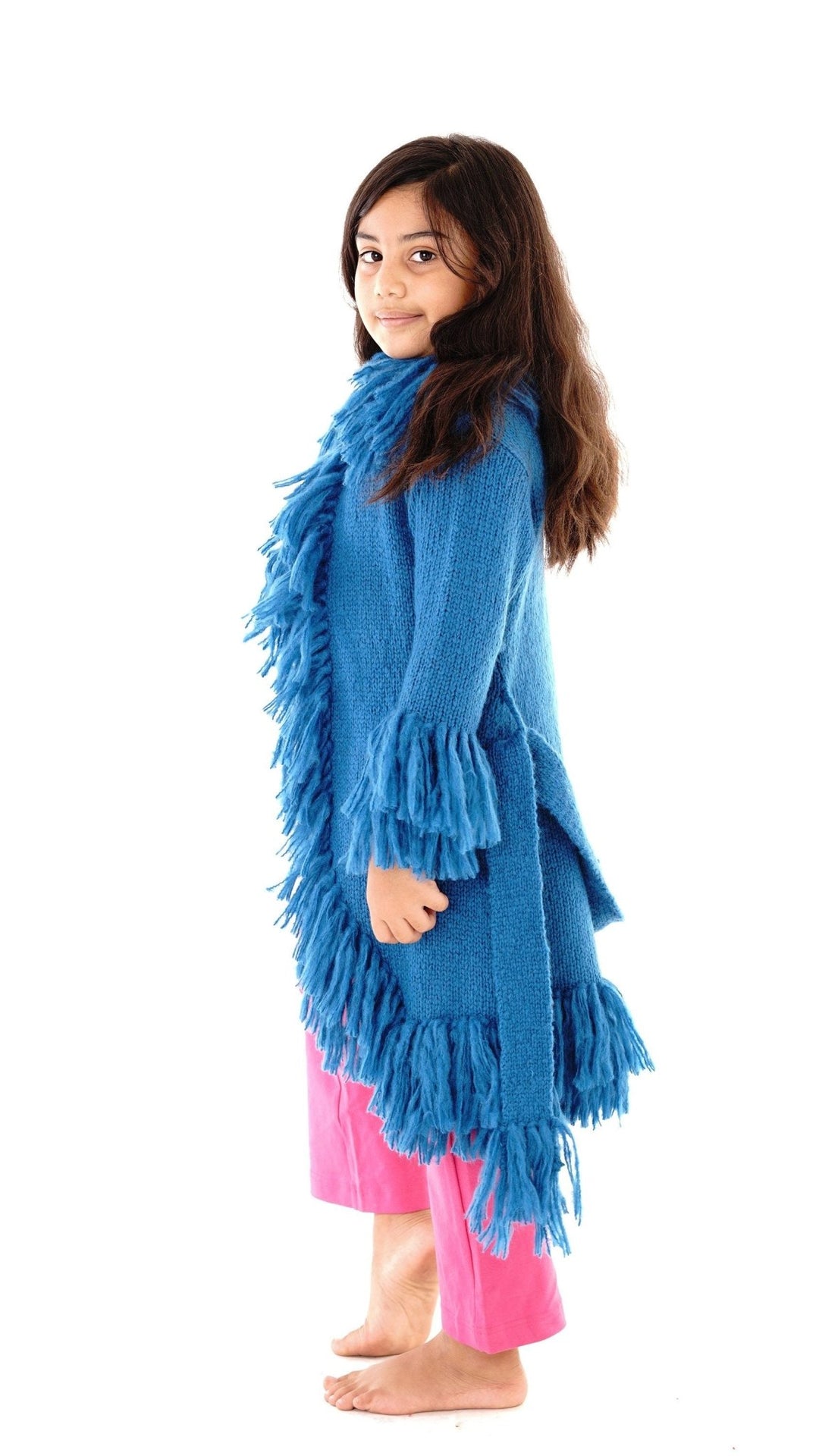 Long Fringed Warm Sweater Jacket - Love ShuShi