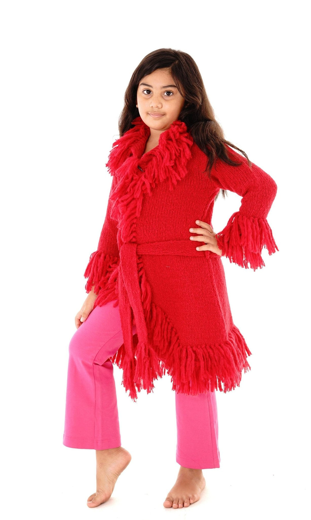 Long Fringed Warm Sweater Jacket - Love ShuShi