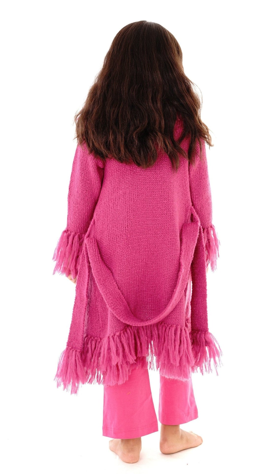 Long Fringed Warm Sweater Jacket - Love ShuShi