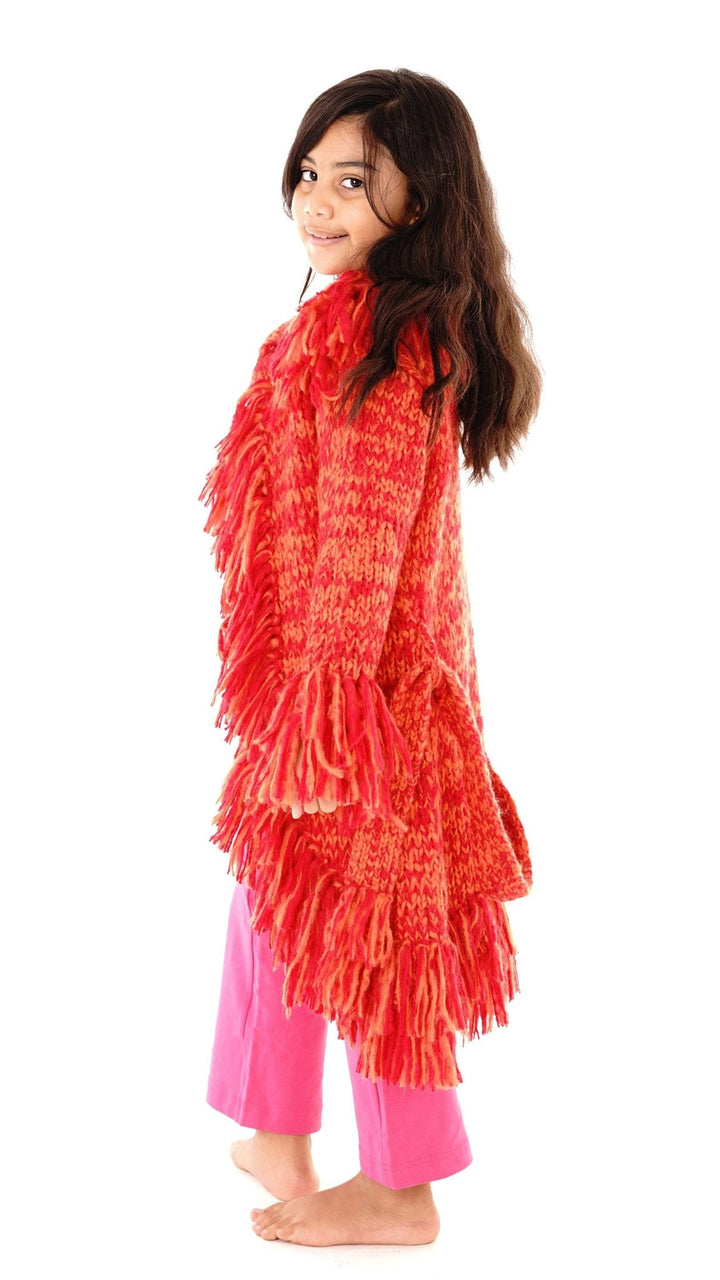 Long Fringed Warm Sweater Jacket - Love ShuShi