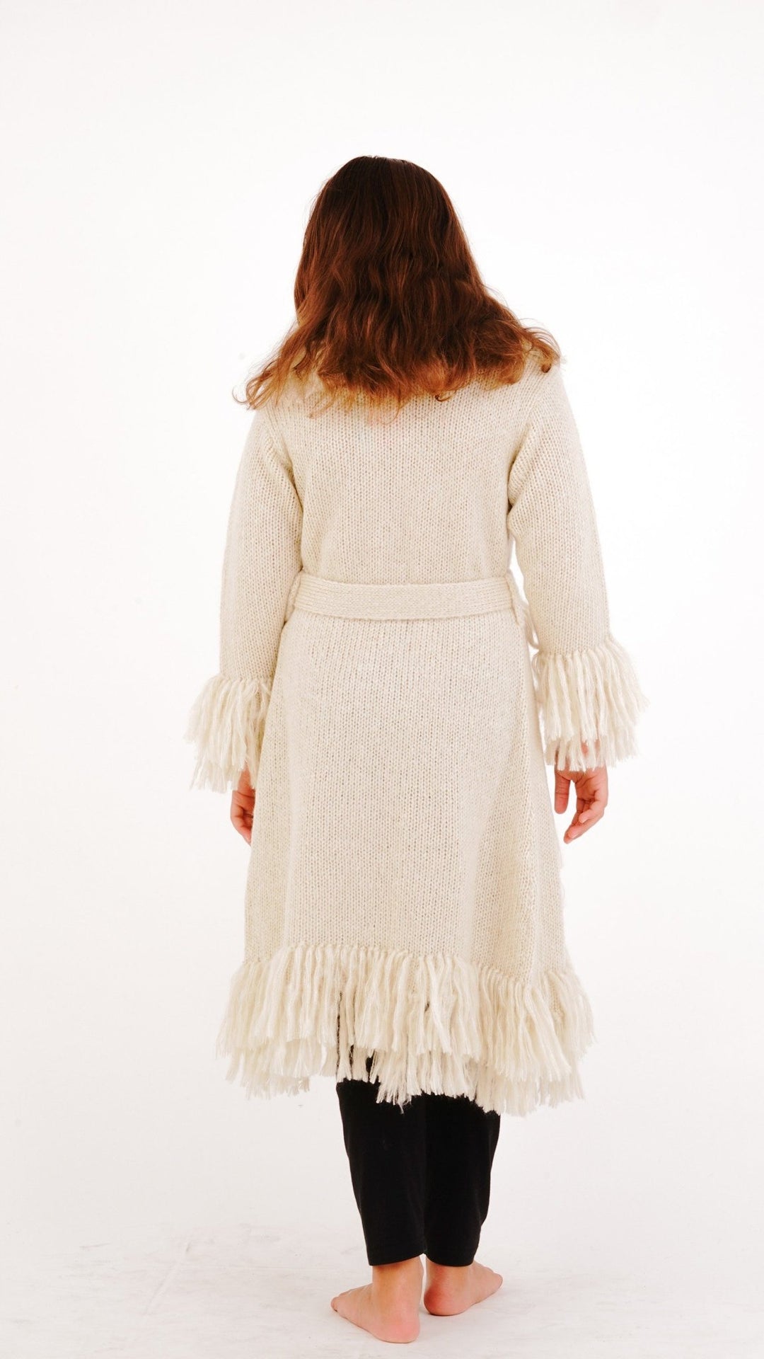 Long Fringed Warm Sweater Jacket - Love ShuShi