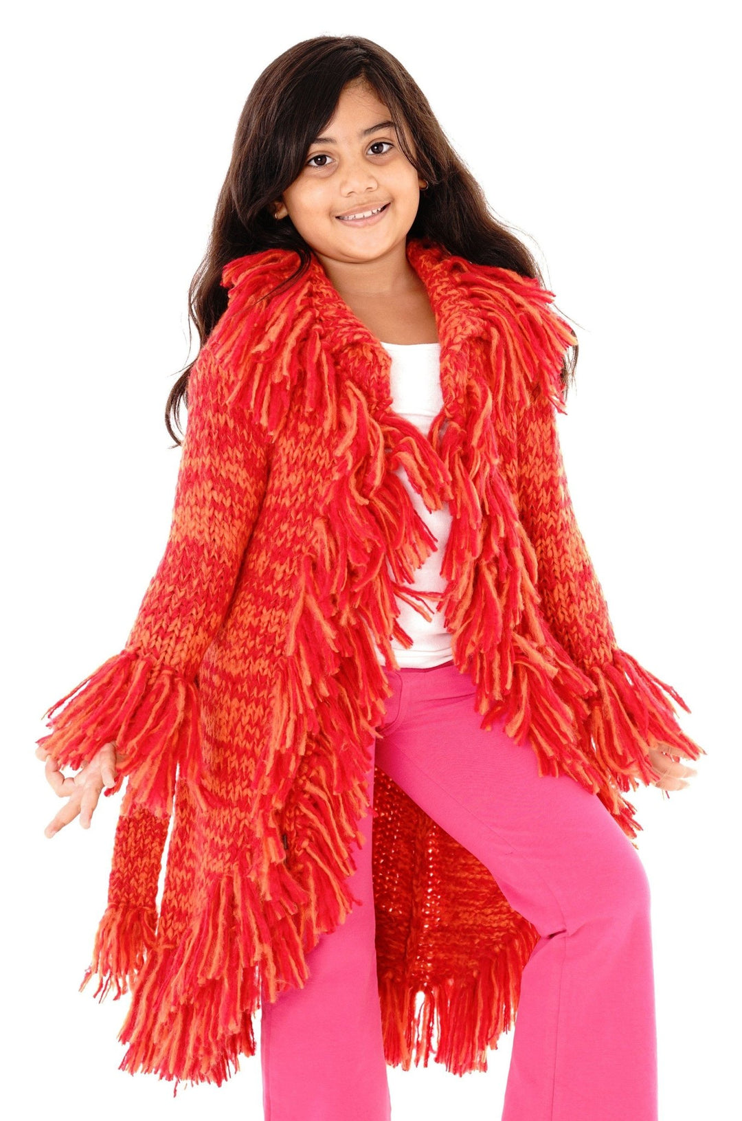 Long Fringed Warm Sweater Jacket - Love ShuShi