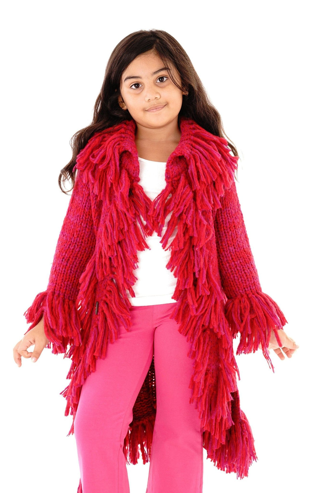 Long Fringed Warm Sweater Jacket - Love ShuShi