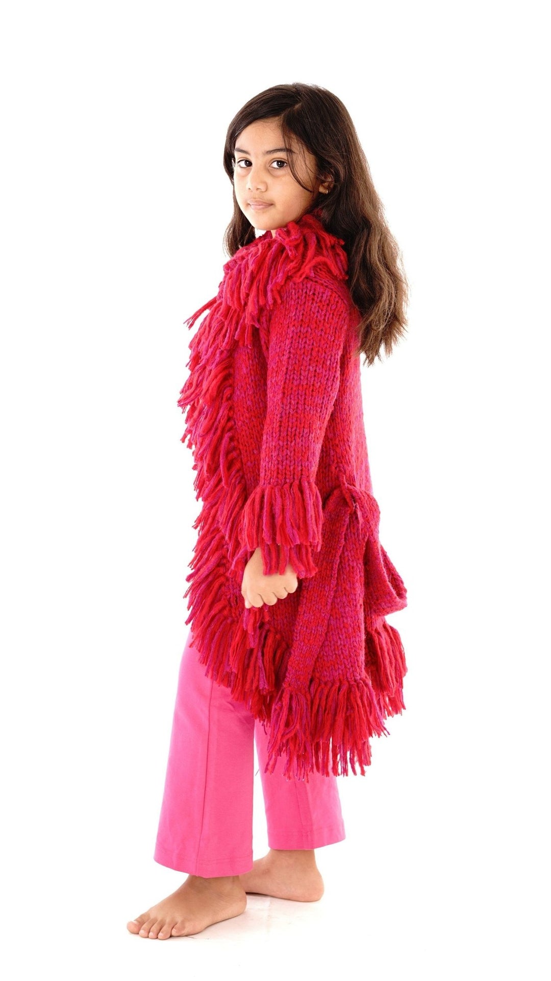 Long Fringed Warm Sweater Jacket - Love ShuShi