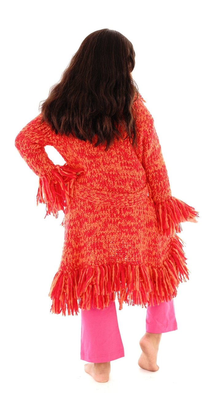 Long Fringed Warm Sweater Jacket - Love ShuShi