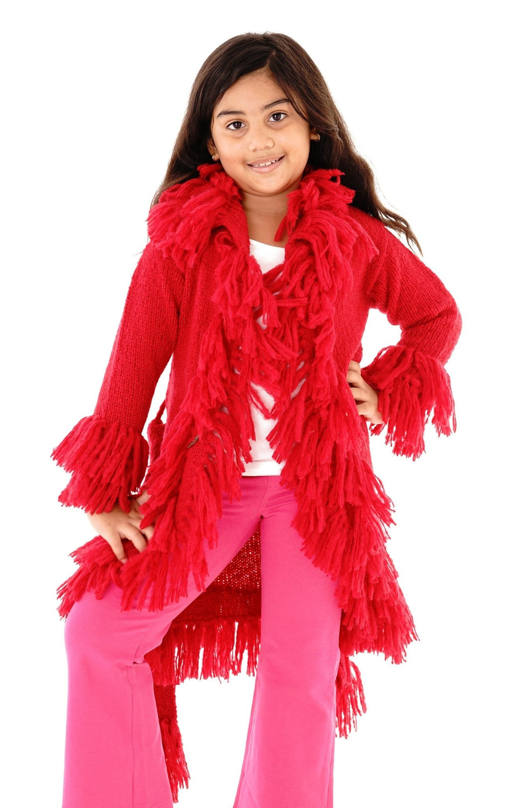 Long Fringed Warm Sweater Jacket - Love ShuShi