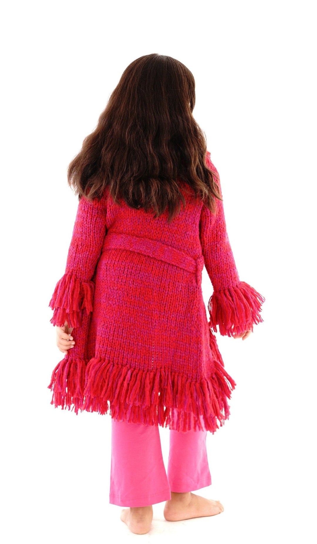 Long Fringed Warm Sweater Jacket - Love ShuShi