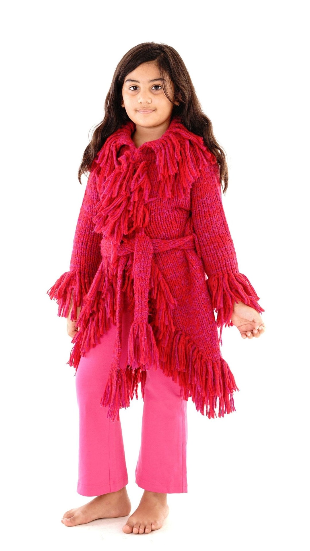 Long Fringed Warm Sweater Jacket - Love ShuShi