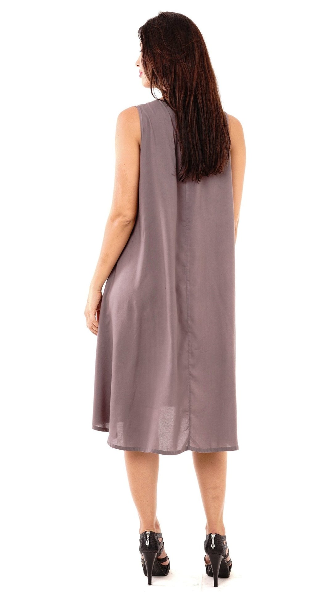 Maggie Crew Neck Sleeveless Tank Knee Length Summer Dress - Love ShuShi