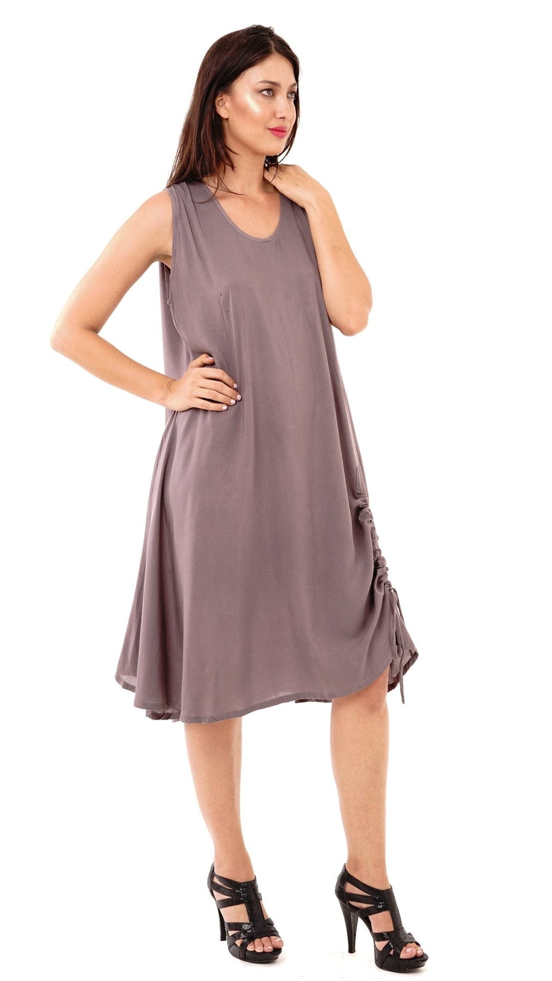 Maggie Crew Neck Sleeveless Tank Knee Length Summer Dress - Love ShuShi