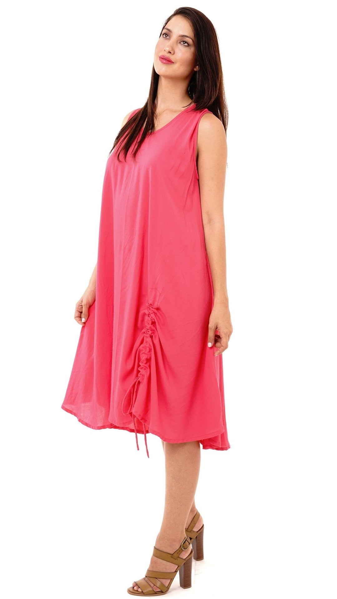 Maggie Crew Neck Sleeveless Tank Knee Length Summer Dress - Love ShuShi