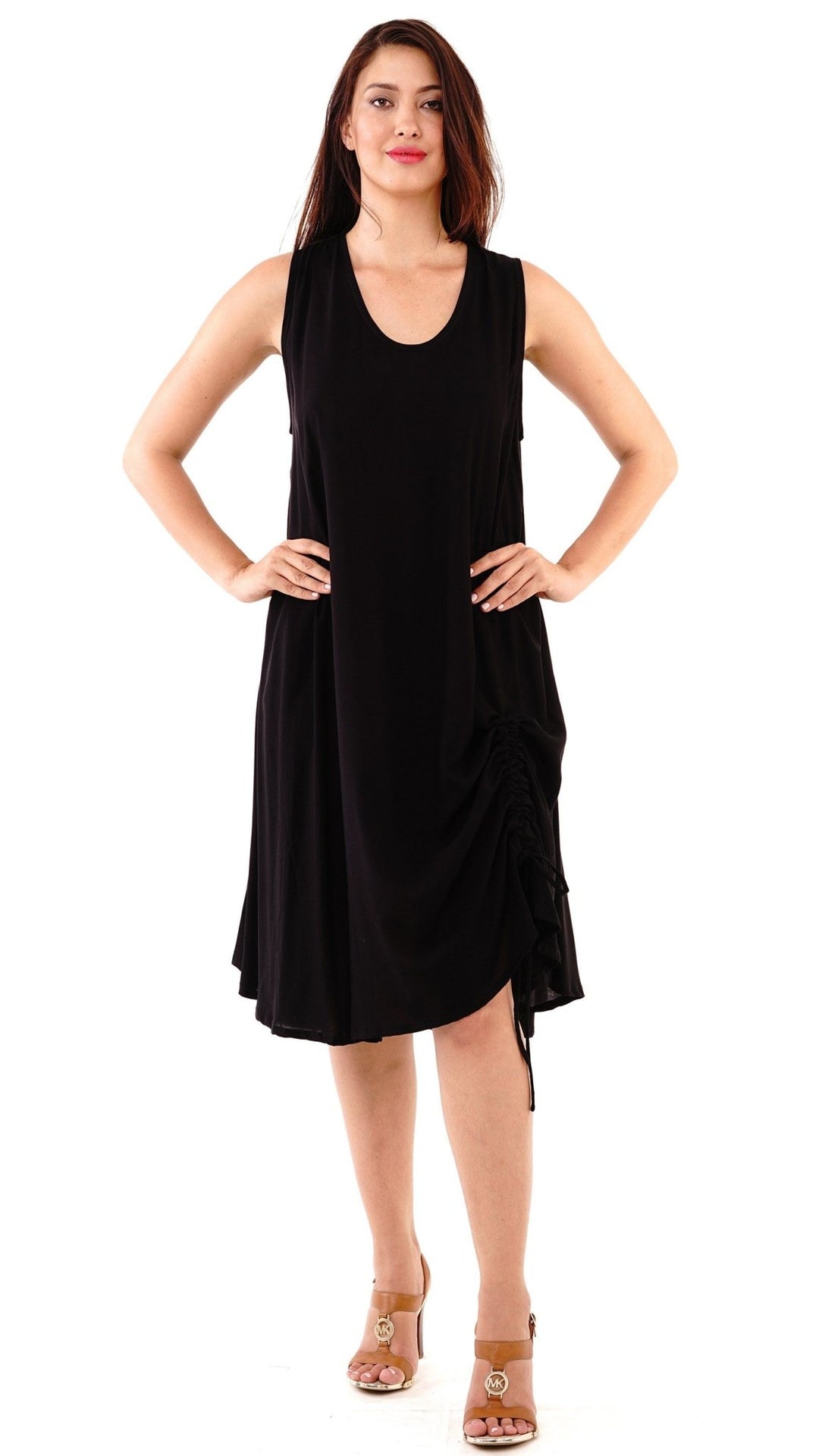 Maggie Crew Neck Sleeveless Tank Knee Length Summer Dress - Love ShuShi