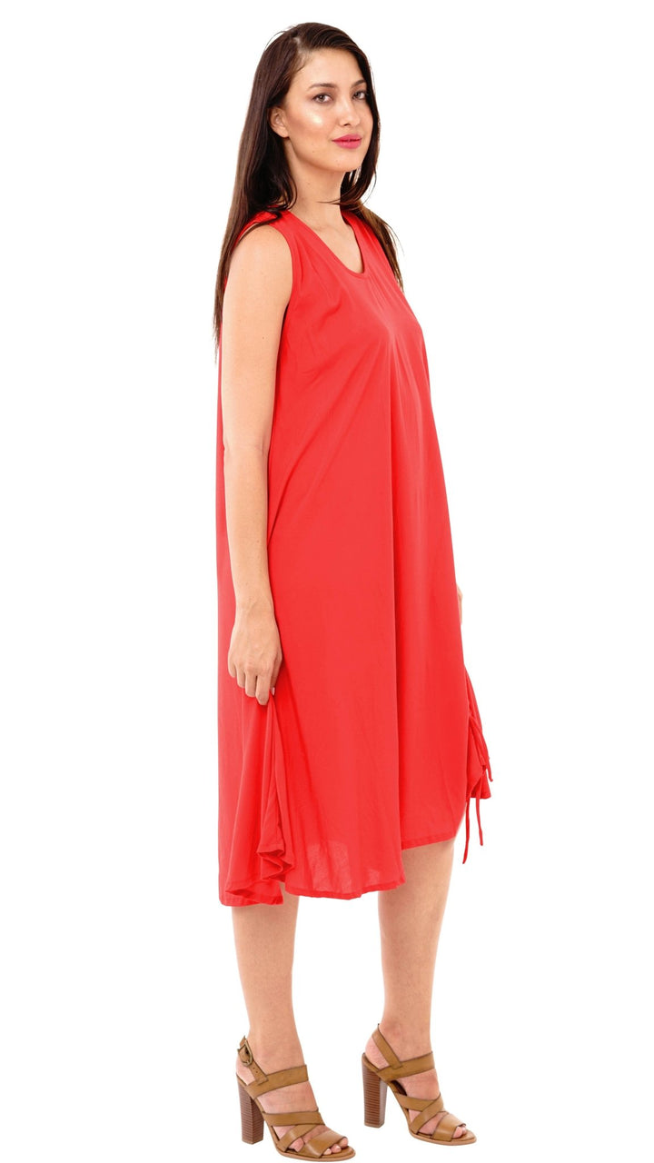 Maggie Crew Neck Sleeveless Tank Knee Length Summer Dress - Love ShuShi