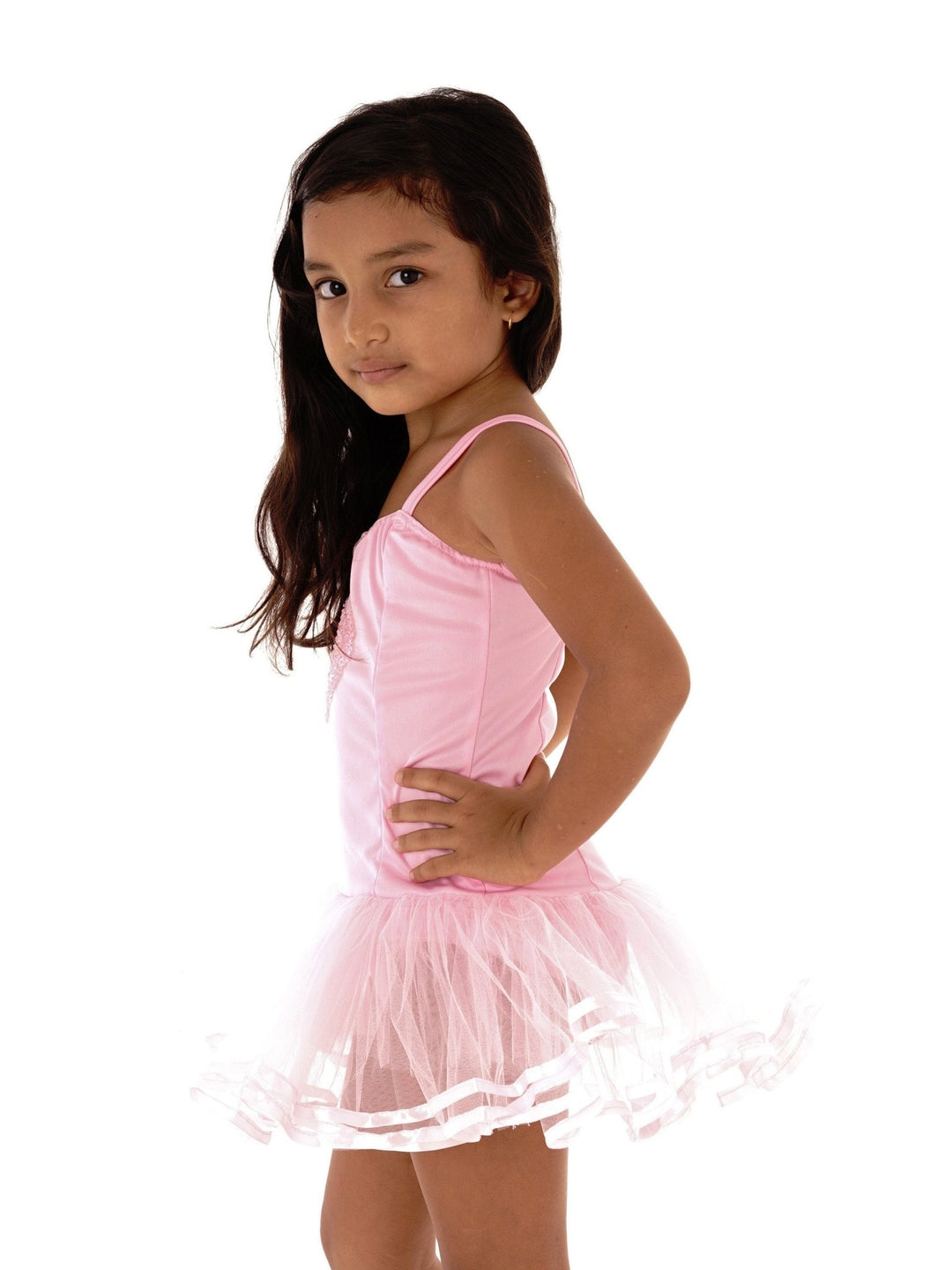 Princess Leotard Dress with Sequin Heart Design and Tutu - Love ShuShi