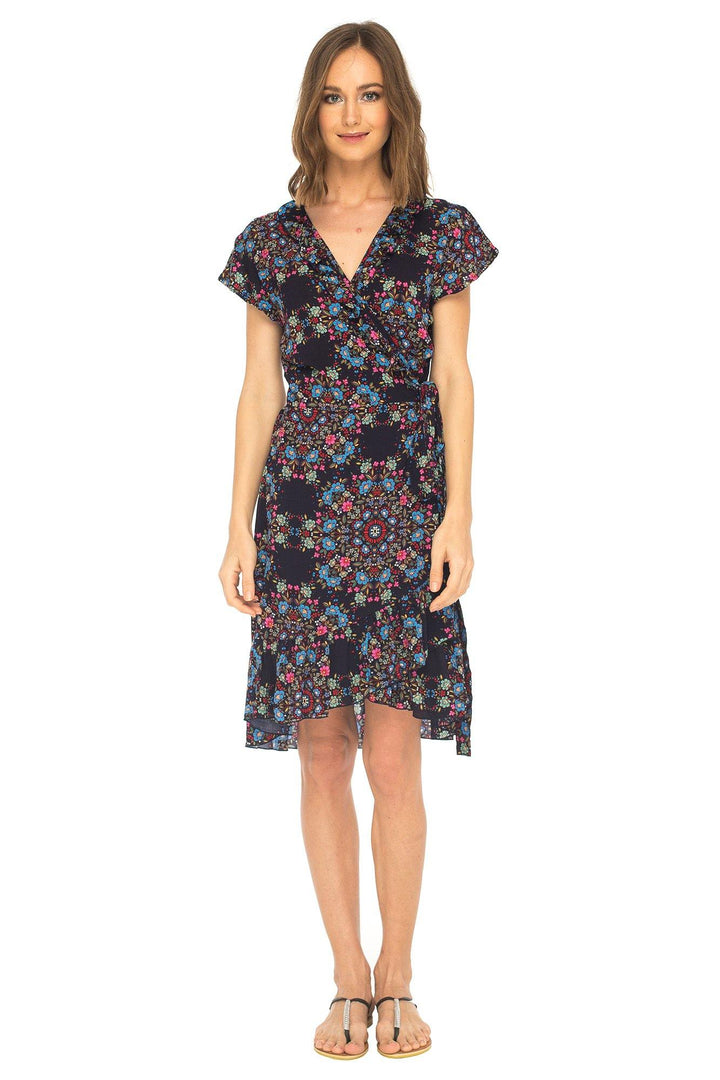 Short Floral Summer Wrap Dress - Love ShuShi