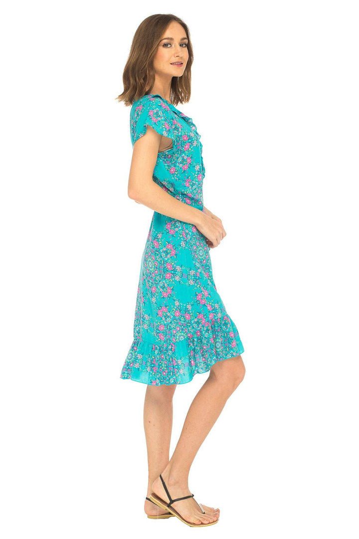 Short Floral Summer Wrap Dress - Love ShuShi